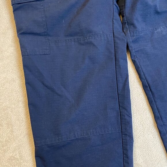 CQR Mens Ripstop Cargo Pants 34x32 Navy Blue Durable Polyester & Cotton Blend - Picture 8 of 10
